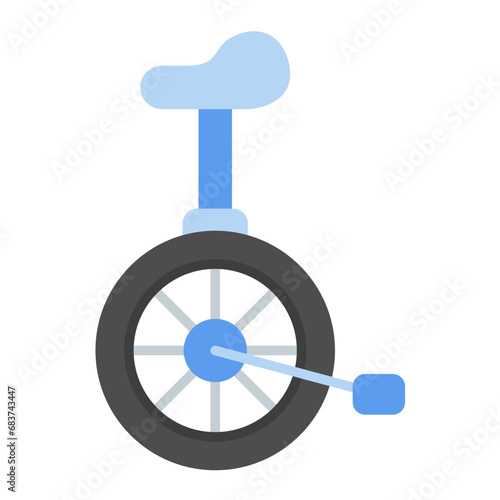 Unicycle Flat Multicolor Icon