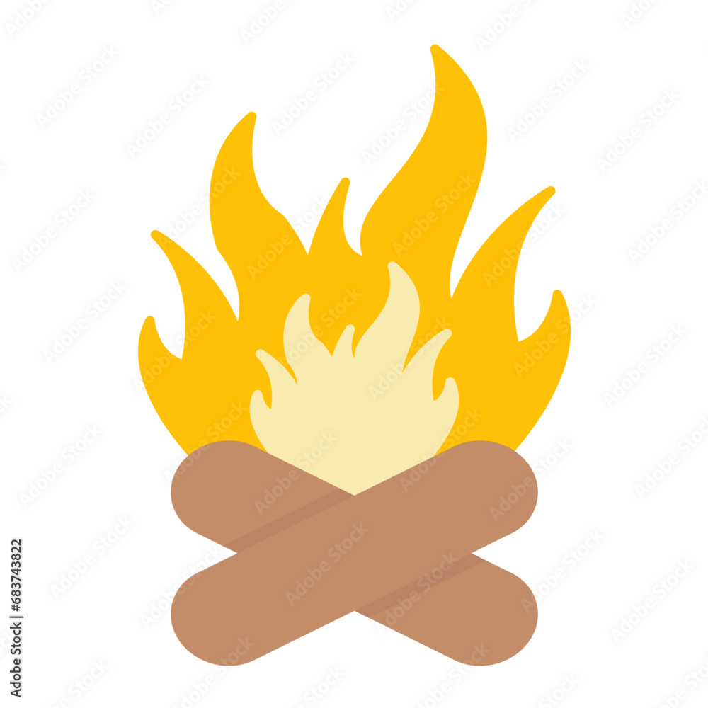 Bonfire Flat Multicolor Icon Bonfire Flat Multicolor Icon