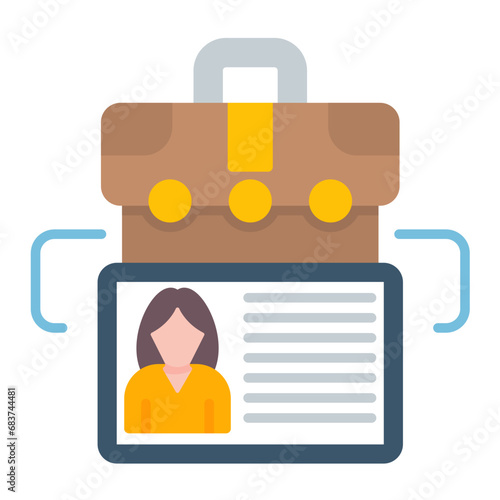 License to work Flat Multicolor Icon