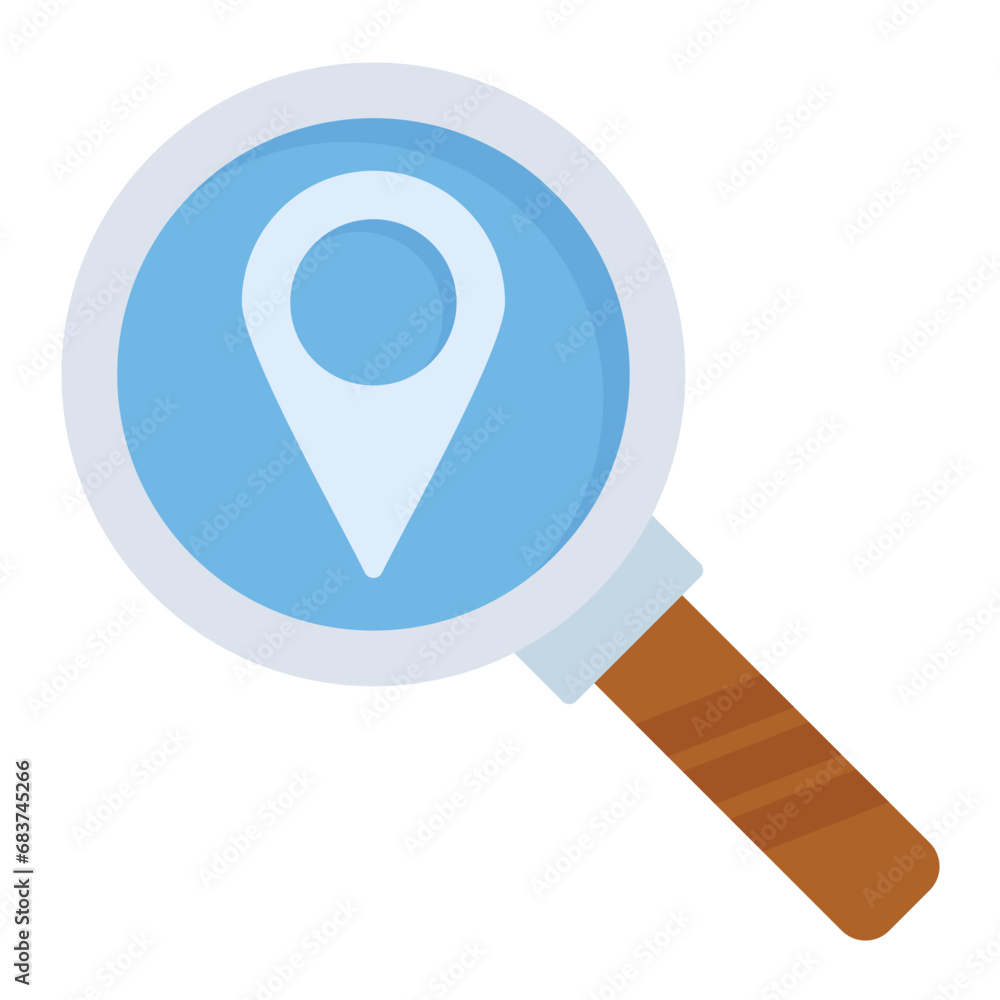 Location Searching Flat Multicolor Icon Location Searching Flat Multicolor Icon