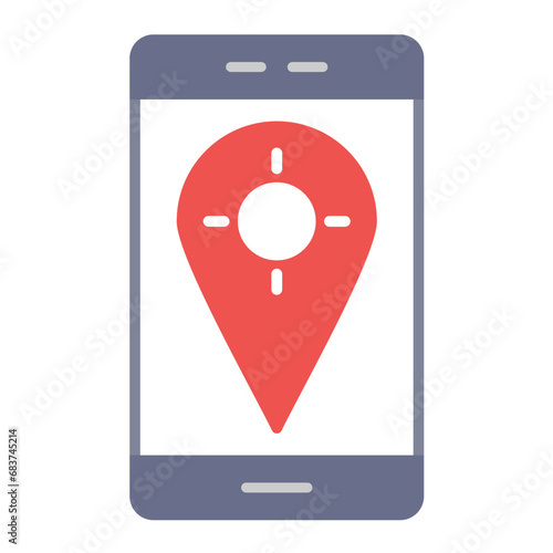 GPS Fixed Flat Multicolor Icon