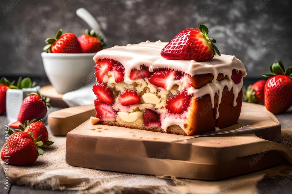 Strawberry Banana Cake, a fruity duo of strawberries and bananas in every bite. Strawberry Banana Cake, a fruity duo of strawberries and bananas in every bite.