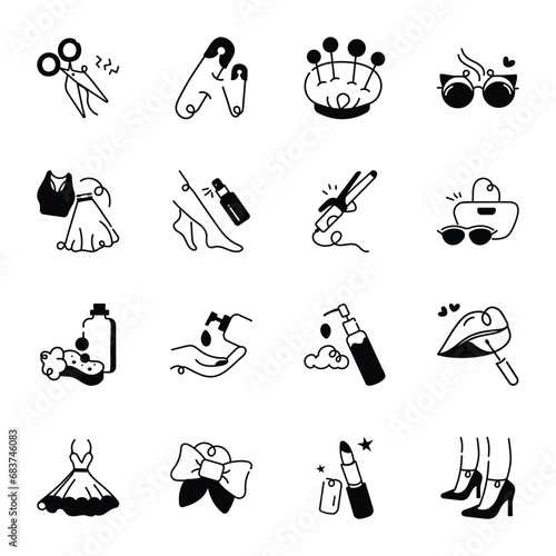Pack of Fashion Accessories Glyph Icons 


