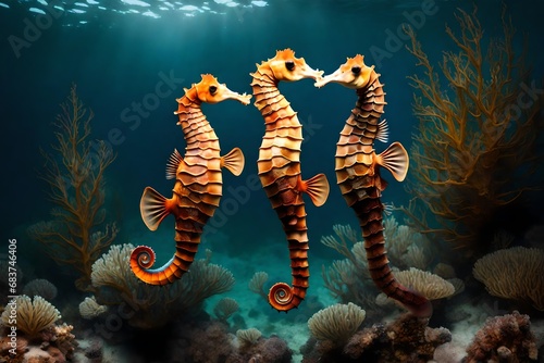 Describe the anatomy and adaptations of seahorses in marine environments. 
