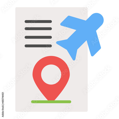Itinerary Flat Multicolor Icon