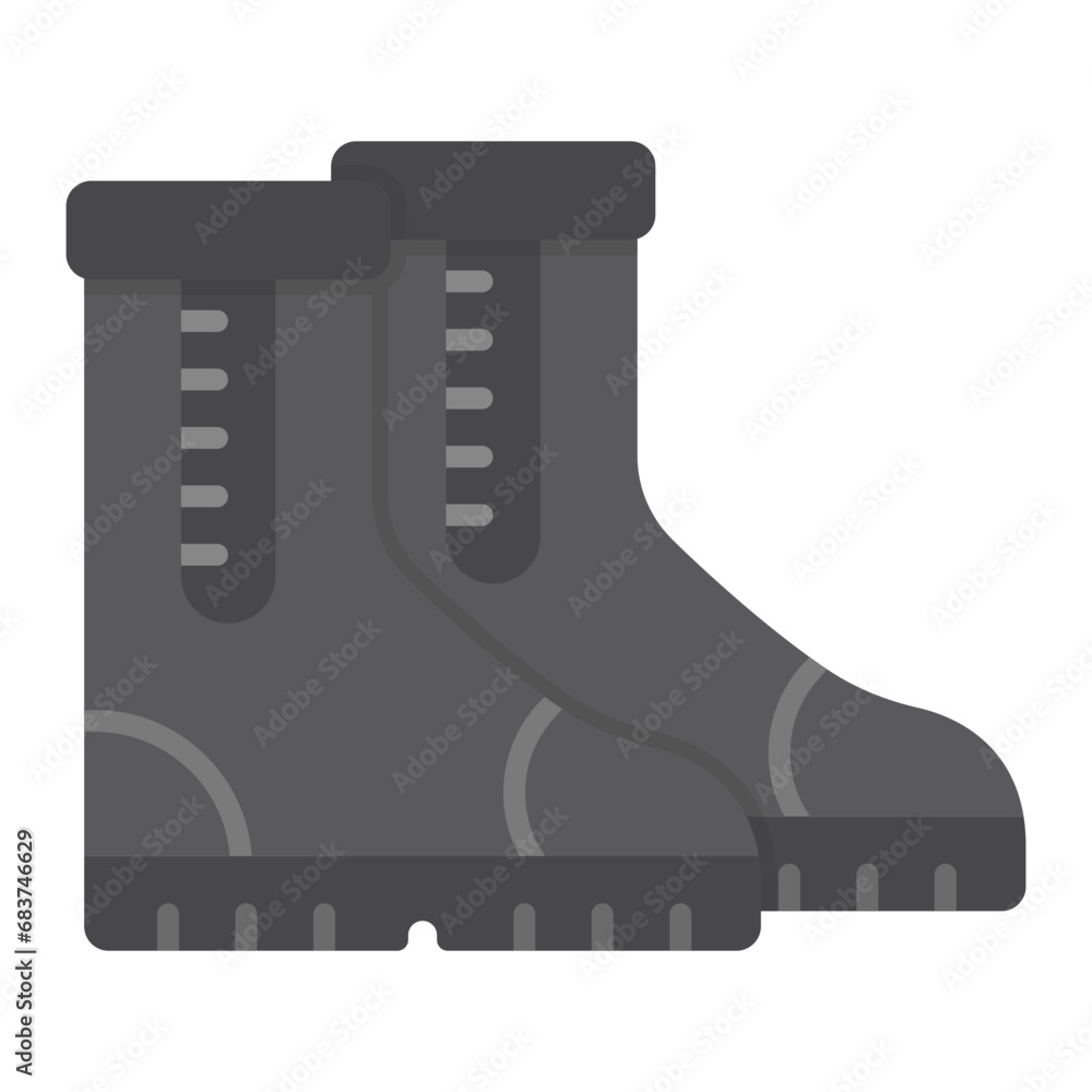 Diving Boots Flat Multicolor Icon Diving Boots Flat Multicolor Icon