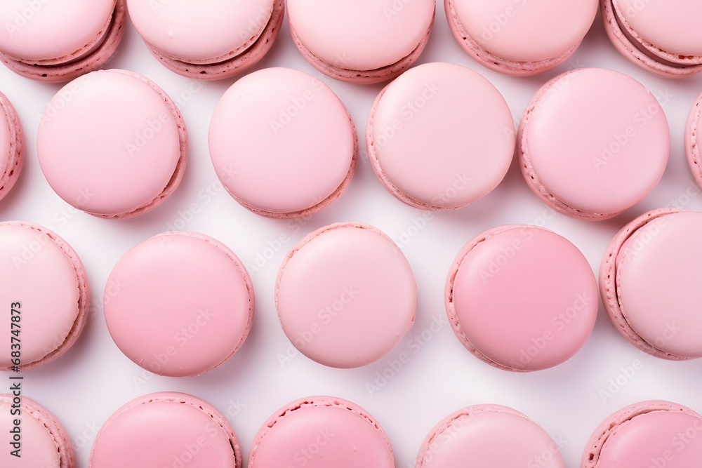 Valentine's Day background with pink macaroons