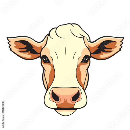 cow head vector art illustration design