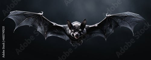 a black bat flying over black  backgrounds photo surrealist gothic grotesque figures realistic animal portraits photo
