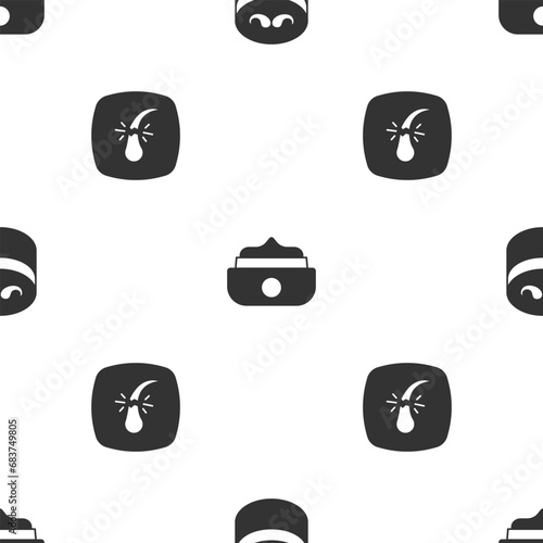 Set Gel or wax for hair styling, and Broken follicle on seamless pattern. Vector