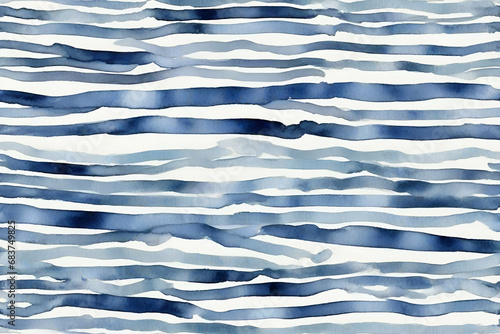 Watercolor blue stripes on a white background