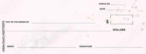 Blank Check With Pink Background