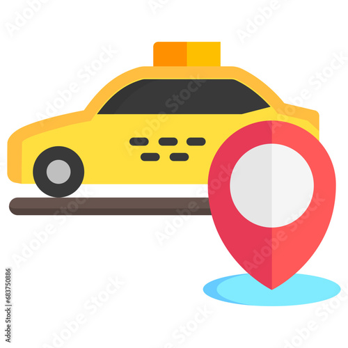 Car multi color icons, related to transportation, ride sharing theme