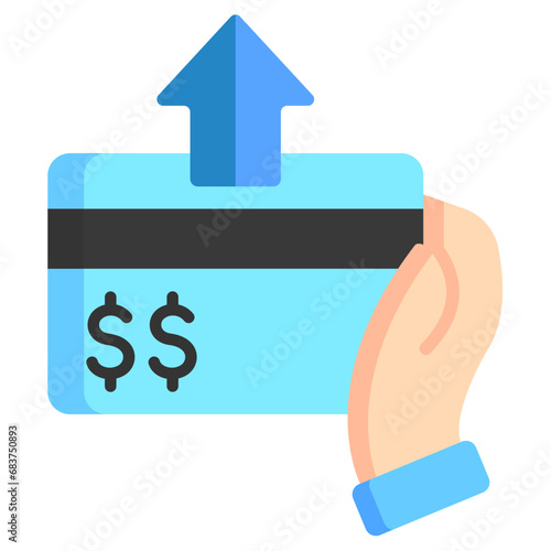 Credit Card multi color icons, related to transportation, ride sharing theme