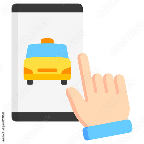 Transportation Choice multi color icons, related to transportation, ride sharing theme