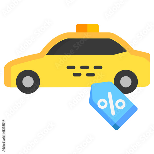Travel Discounts multi color icons, related to transportation, ride sharing theme