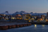 Night view of the city Bodø, Norway