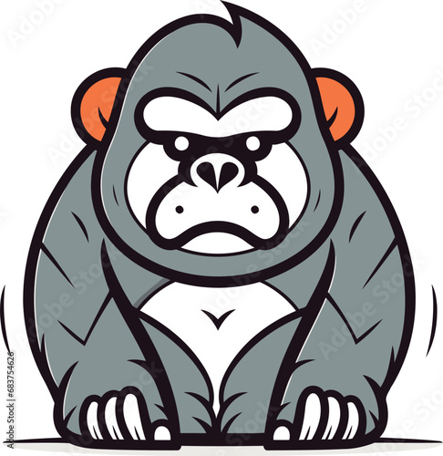 Monkey vector illustration sticker label or icon