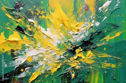 Une peinture abstraite avec des couleurs vives