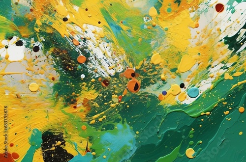 Une peinture abstraite avec des couleurs vives