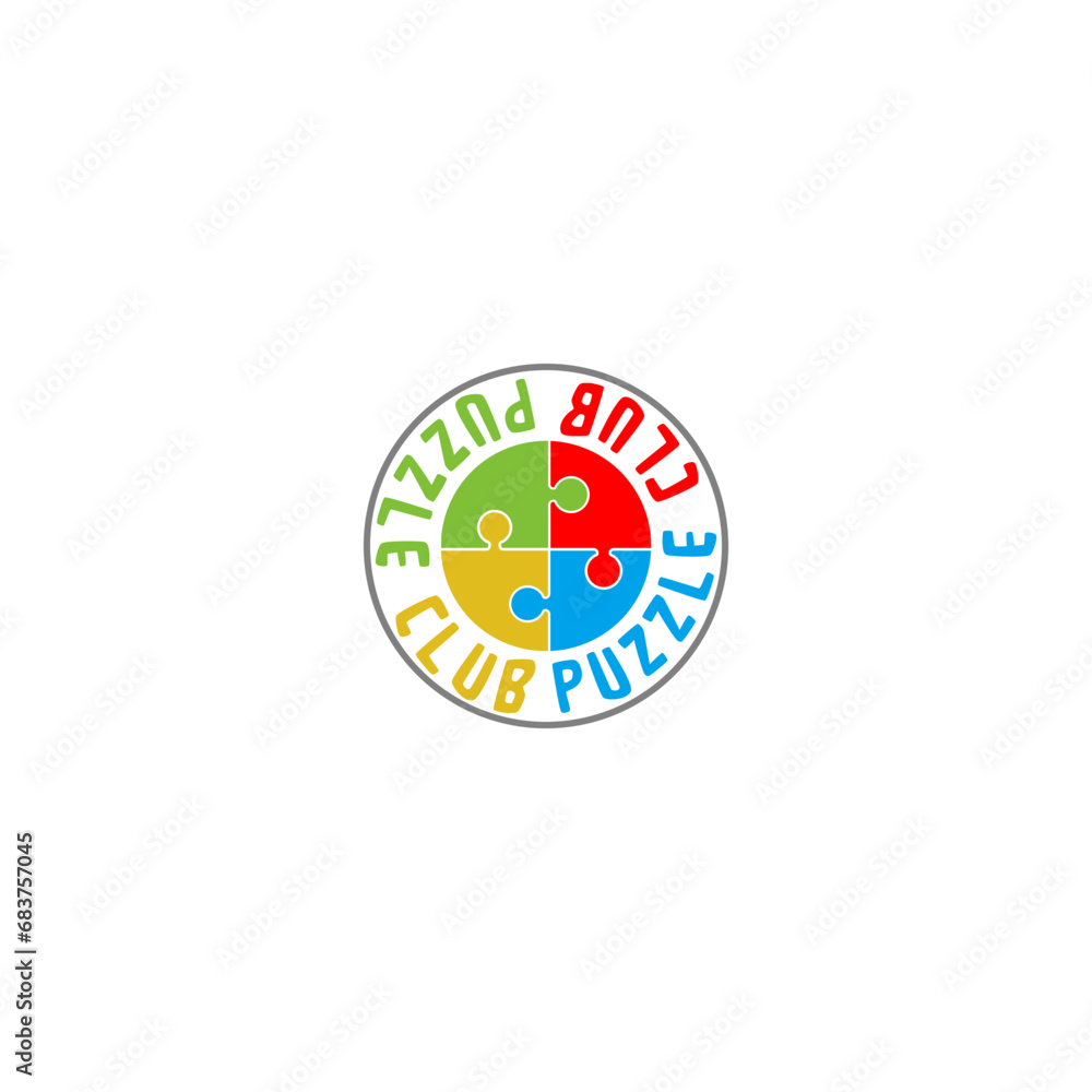 Puzzle logo Illustration design template icon Puzzle logo Illustration design template icon