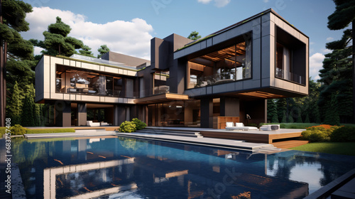House with a pool © UsamaR