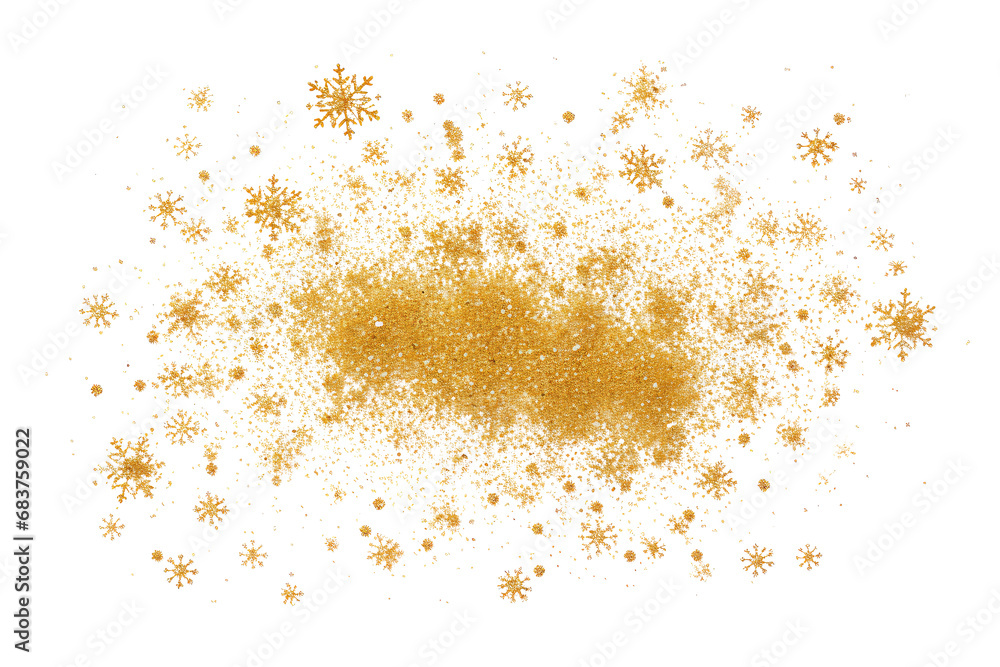 gold glitter isolated on white