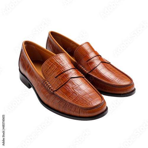angled view of Loafers shoes isolated on a white transparent background 