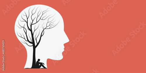 Mental Health, illness, disorder Concept Vector Illustration.
