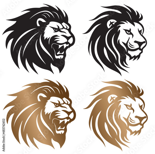 lion, king, force, fast, silhouette, animal, wildlife, africa, angry, carnivore, feline, leo, abstract, logotype, isolated, Logo