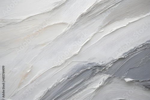 Closeup of abstract white and silver, grey texture background.. Oil, acrylic brushstroke, pallet knife paint on canvas.