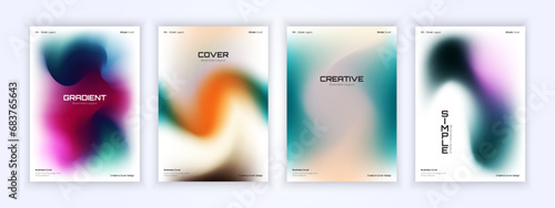 cover backgrounds set with modern abstract blurred color gradient. Smooth templates collection for brochures, posters, banners, flyers and cards