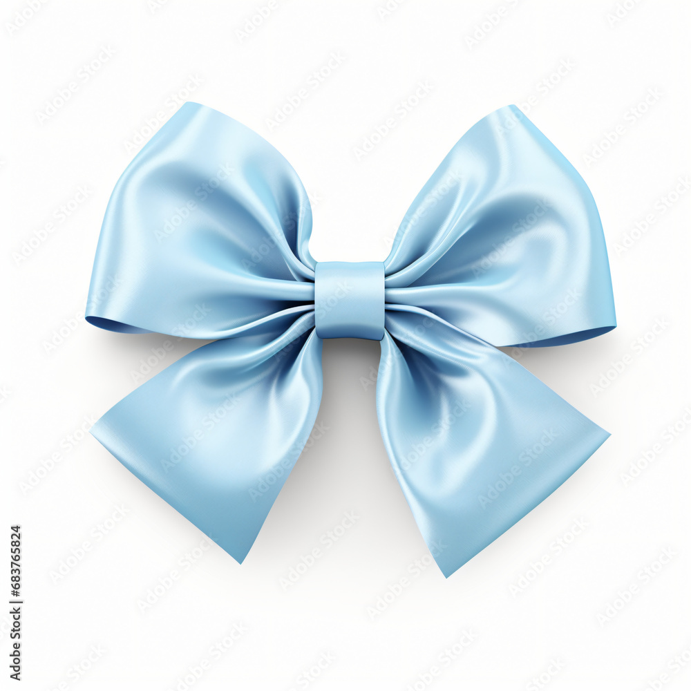 Baby Blue Bow Clipart isolated on white background
