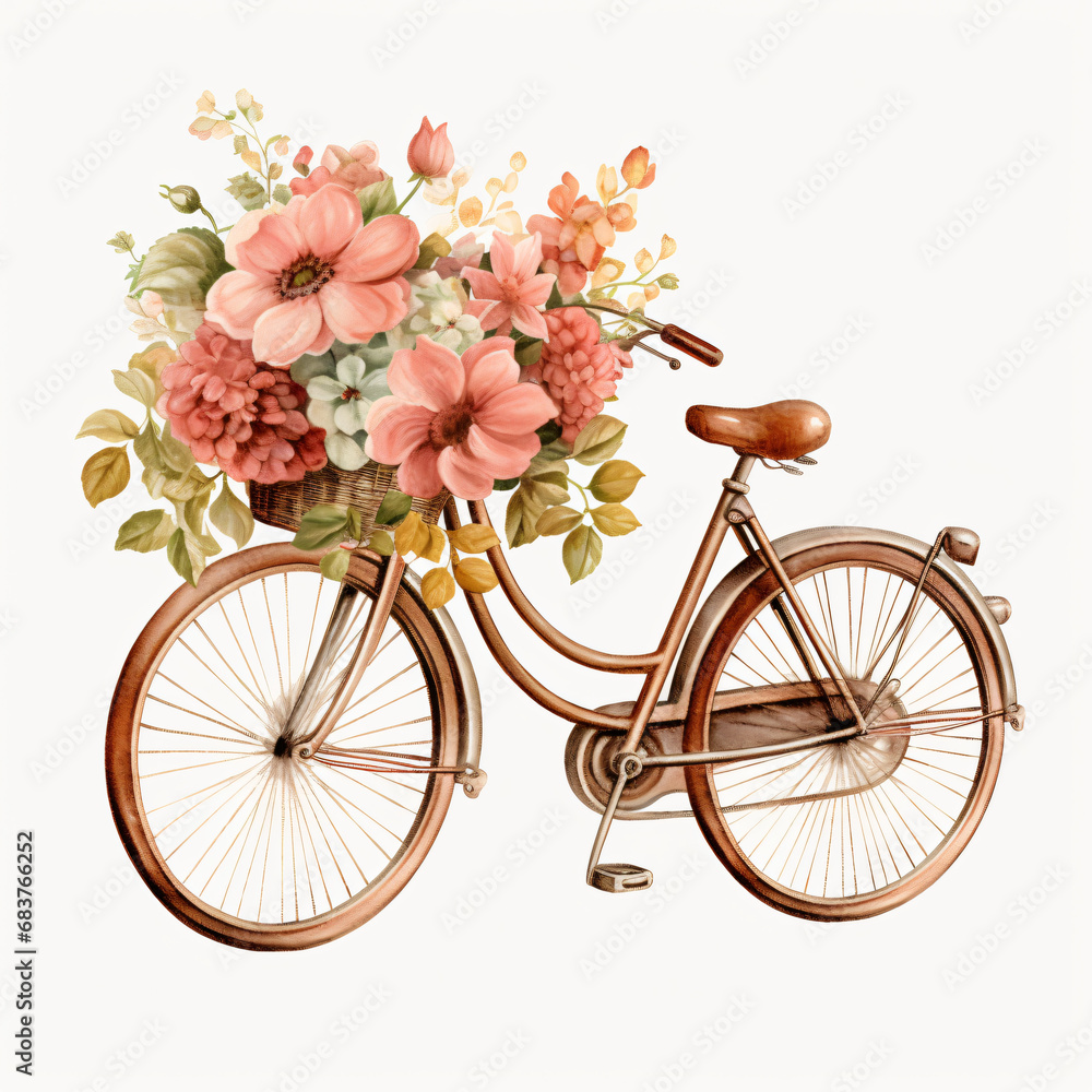 Bicycle Vintage Clipart isolated on white background