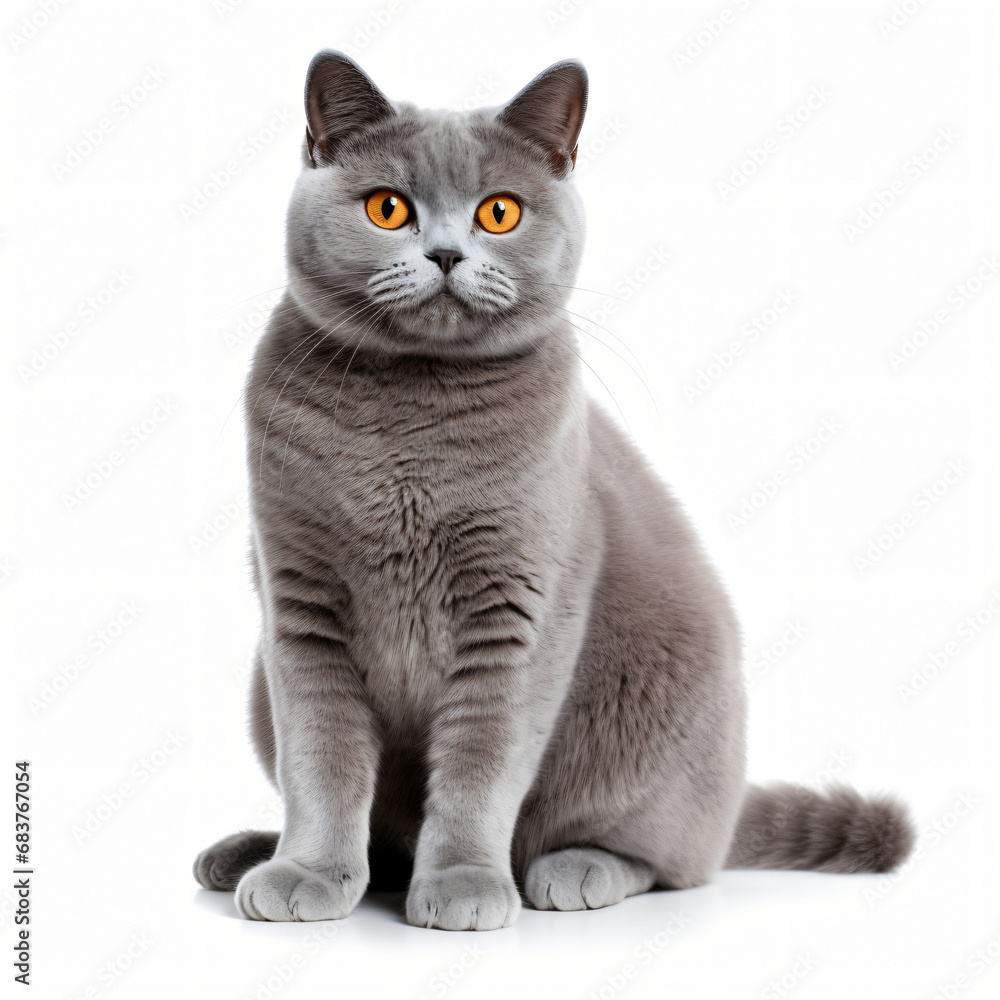 British Shorthair Cat Clipart isolated on white background