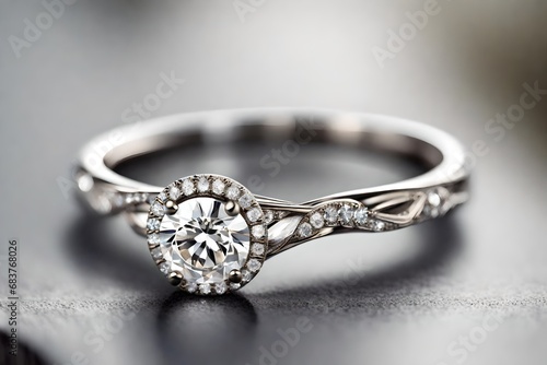 Close up view, A vintage-meets-modern engagement ring with a timeless appeal. 
