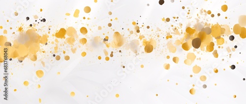 confetti gold brush and gold foil stamping background illustration, white, algeapunk, empty space