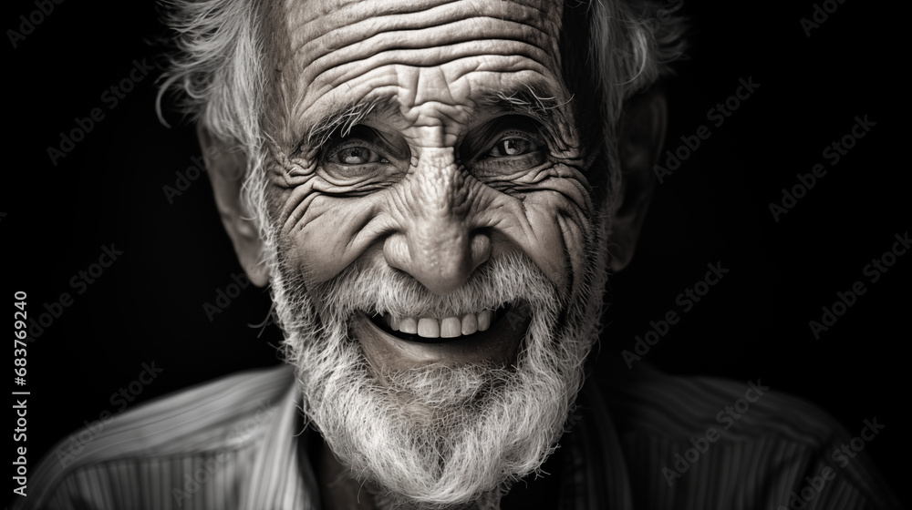 Porträt eines Seniors: Kunstvolles Close-Up eines erfahrenen Gesichts