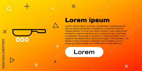 Line Frying pan icon isolated on yellow background. Fry or roast food symbol. Colorful outline concept. Vector