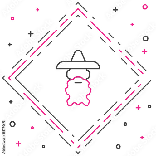 Line Wizard warlock icon isolated on white background. Colorful outline concept. Vector