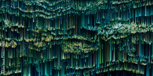 Futuristic pixel sorting style background. Geometric trendy surreal glitch art design. Digital pixel noise. Data error with artifacts. Pixelart noise texture. Dead pixel and bug. Vector illustration