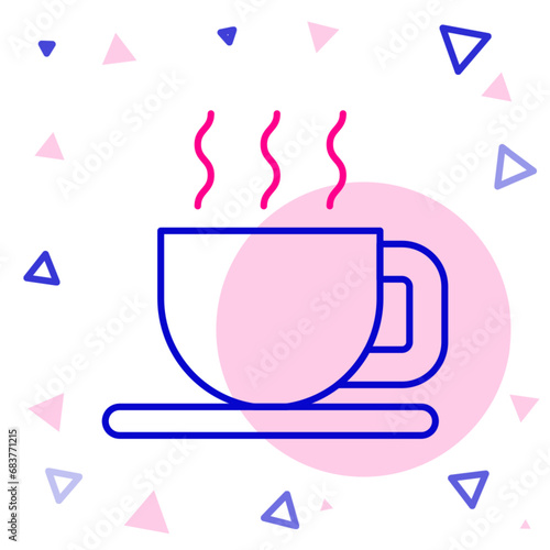 Line Cup of tea icon isolated on white background. Colorful outline concept. Vector