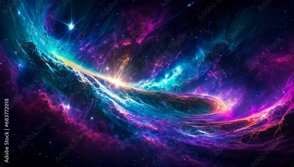 Fototapeta premium カラフルな宇宙の背景素材