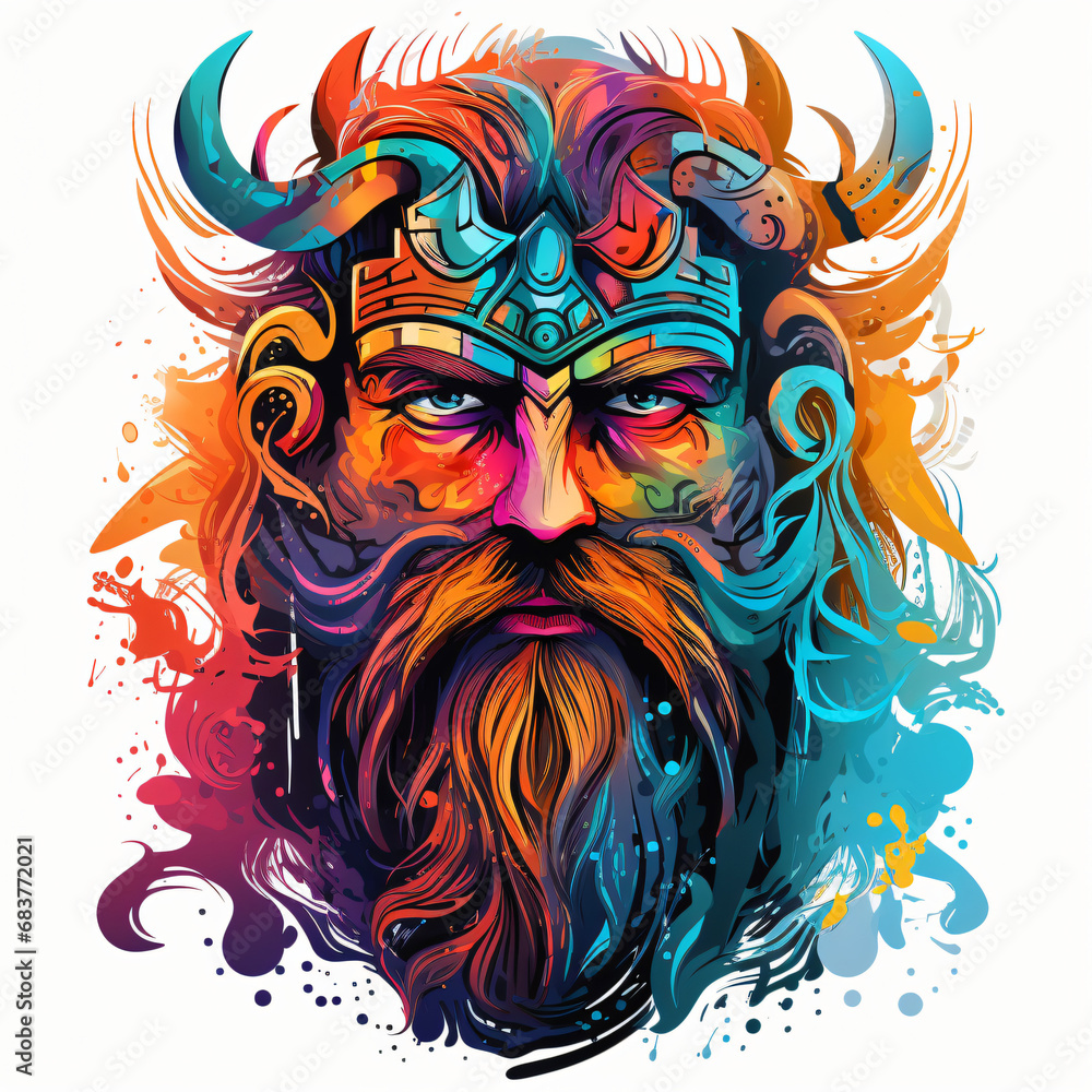 Colourful Abstract Viking