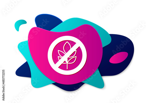 Color Gluten free grain icon isolated Color background. No wheat sign. Food intolerance symbols. Abstract banner with liquid shapes. Vector