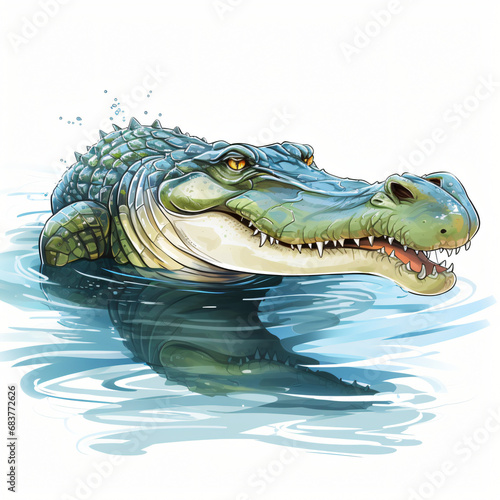 Crocodile Clipart isolated on white background