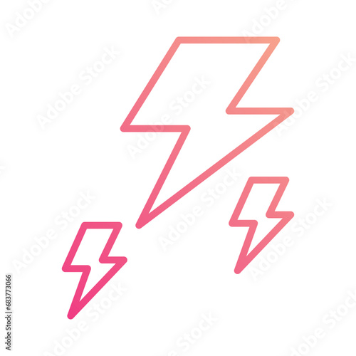 Lightening icon isolate white background vector stock illustration