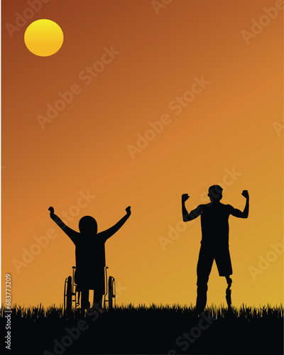 vector disabled person composition illustration.