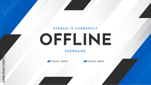 Offline twitch banner. Currently offline streaming background. Modern gaming stream overlay template. Vector illustration