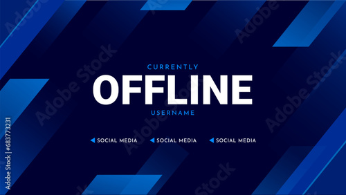 Modern stream offline background design. Abstract futuristic gaming stream banner template. Vector illustration photo